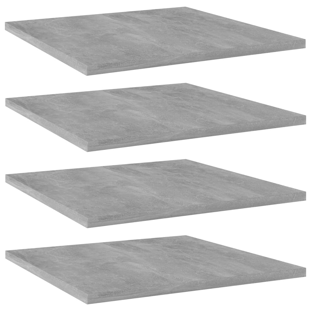 Bookshelf Boards 4 pcs Concrete Grey 40x40x1.5 cm Engineered Wood
