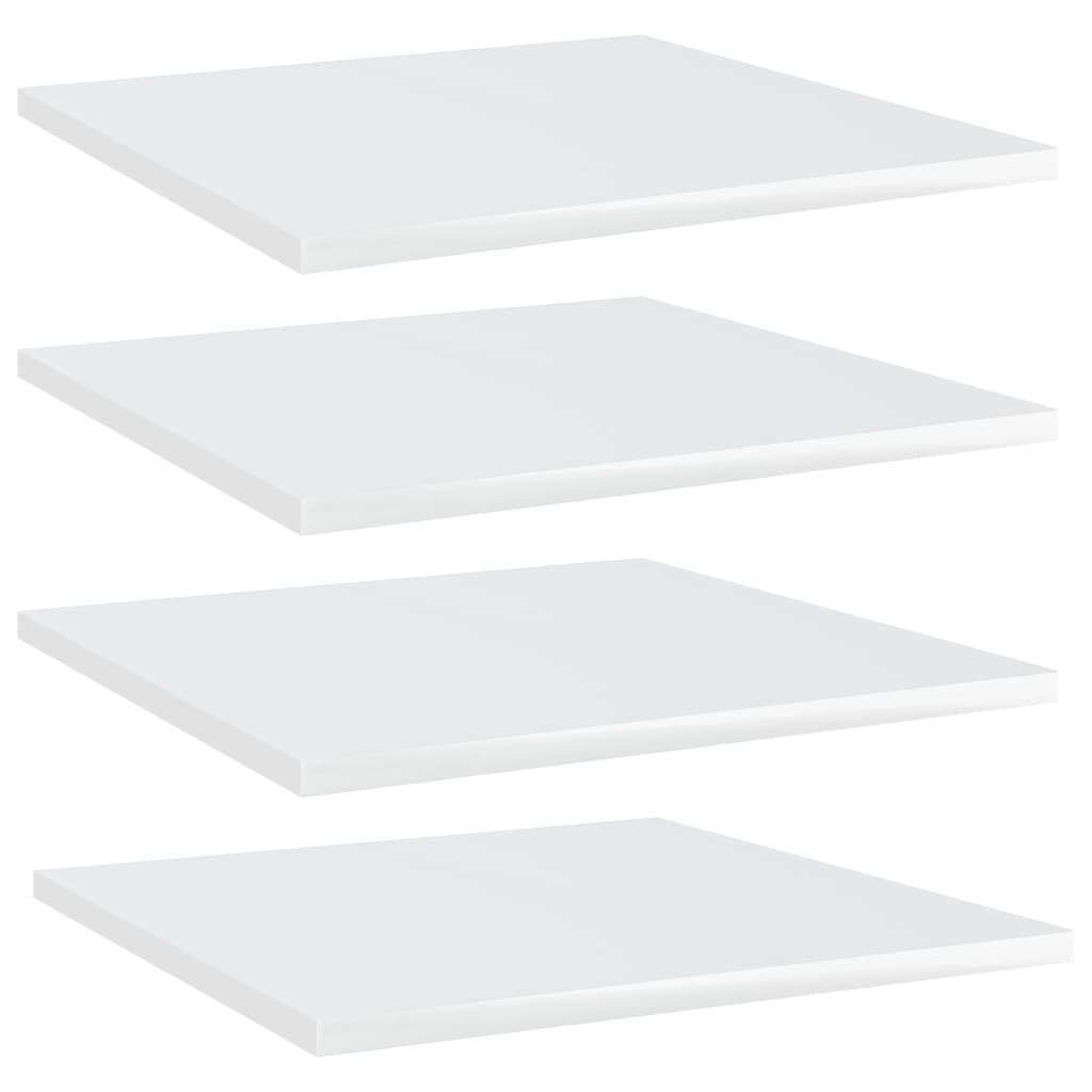 Bookshelf Boards 4 pcs High Gloss White 40x40x1.5 cm Engineered Wood