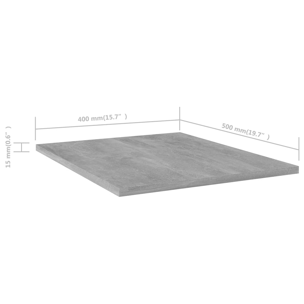 Bookshelf Boards 4 pcs Concrete Grey 40x50x1.5 cm Engineered Wood