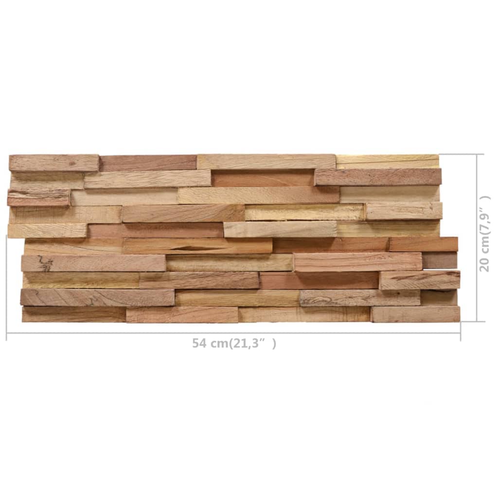 3D Wall Cladding Panels 10 pcs 1.08 m² Solid Teak Wood