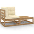 2 Piece Garden Lounge Set with Cushions Honey Brown Pinewood