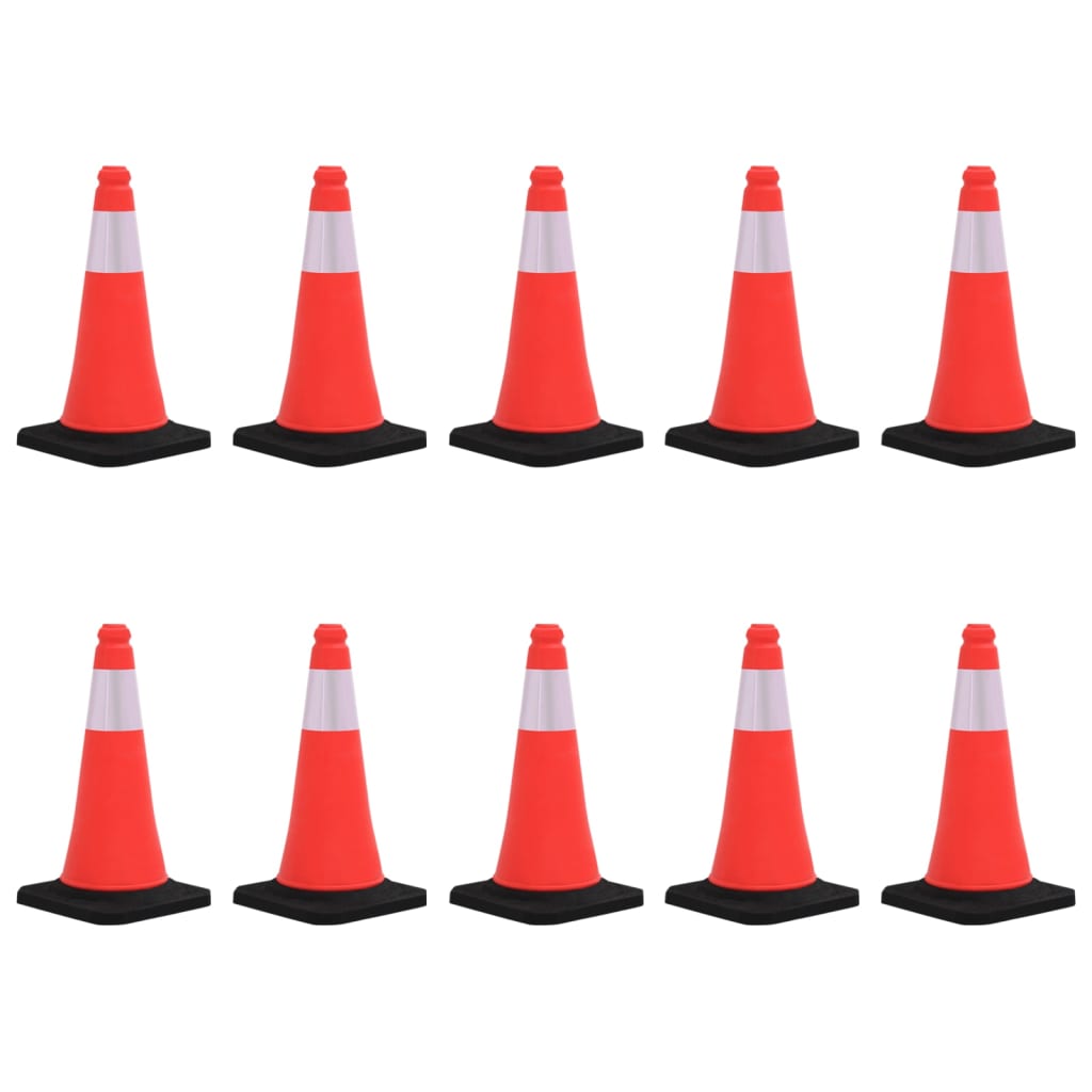 Reflective Traffic Cones with Heavy Bases 10 pcs 50 cm