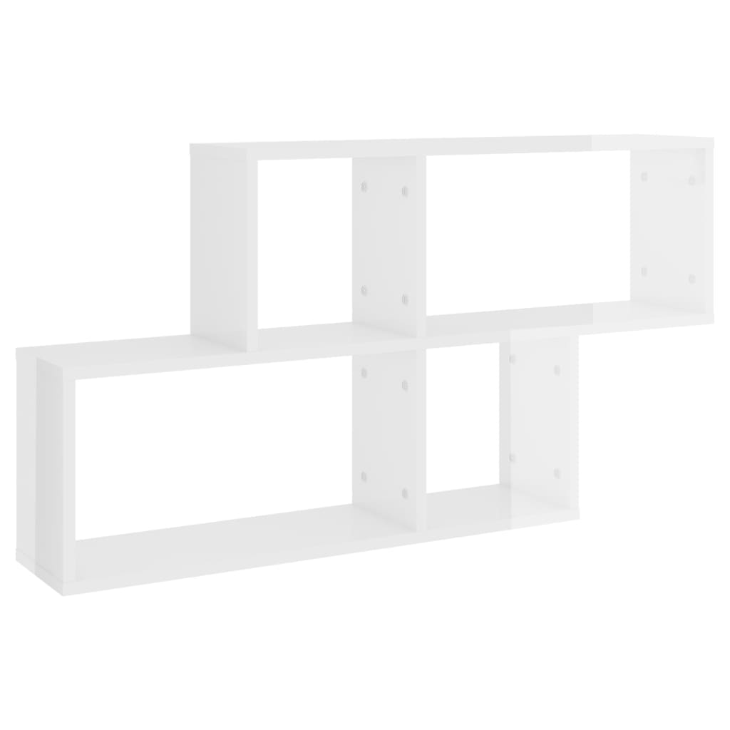 Wall Shelf High Gloss White 100x18x53 cm Engineered Wood