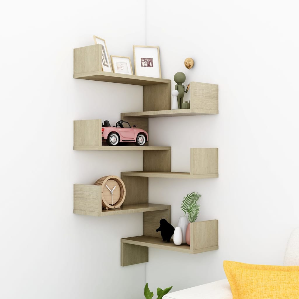 Wall Corner Shelves 2 pcs Sonoma Oak 40x40x50 cm Engineered Wood