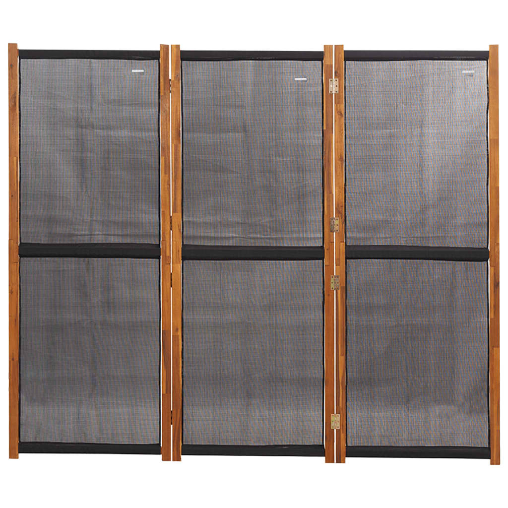 3-Panel Room Divider Black 210x180 cm