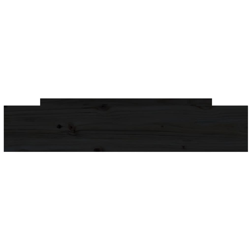 Bed Drawers 2 pcs Black Solid Wood Pine