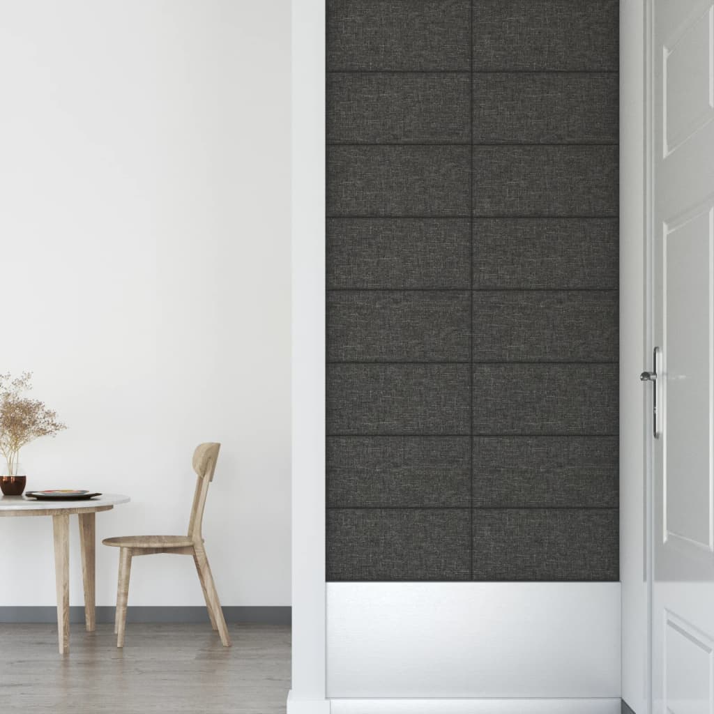Wall Panels 12 pcs Dark Grey 60x30 cm Fabric 2.16 m²