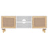 TV Cabinet White 105x30x40 cm Solid Wood Pine&Natural Rattan