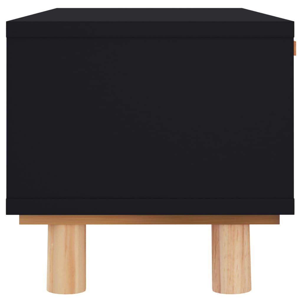 Coffee Table Black 80x40x30 cm Engineered Wood&Solid Wood Pine