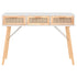 Console Table White 105x30x75 cm Solid Wood Pine&Natural Rattan
