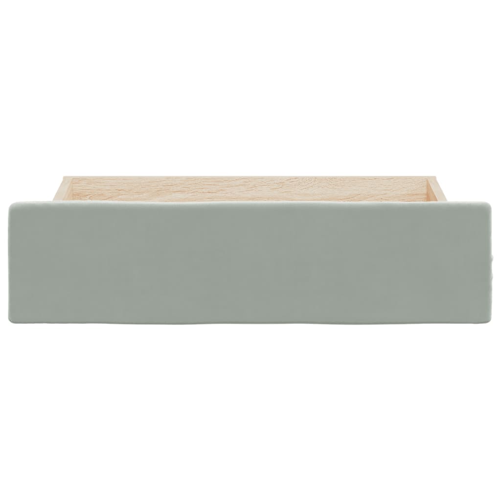 Bed Drawers 2 pcs Light Grey Engineered Wood and Velvet