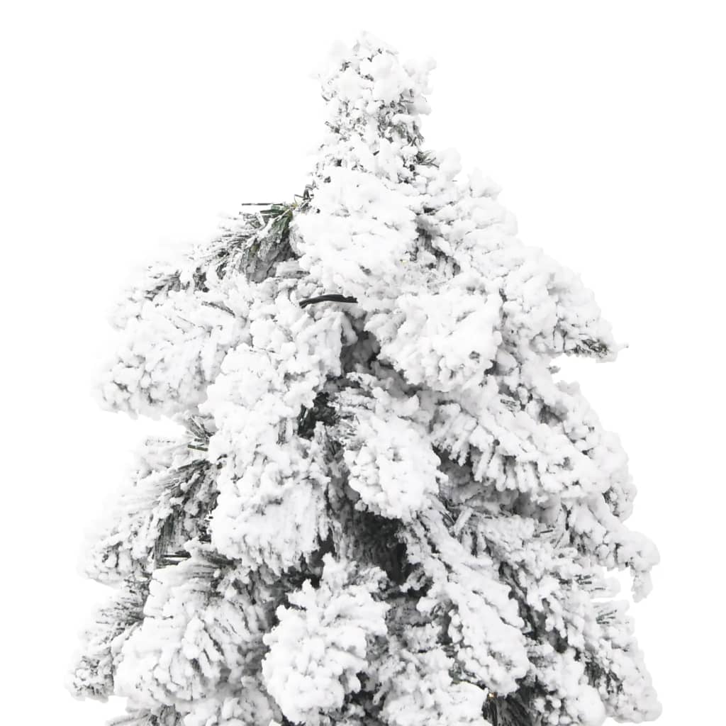 Artificial Pre-lit Christmas Tree with 130 LEDs and Flocked Snow 210 cm