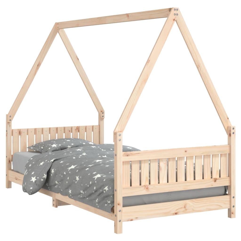 Kids Bed Frame 90x190 cm Solid Wood Pine