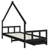 Kids Bed Frame with Drawers Black 90x190 cm Solid Wood Pine