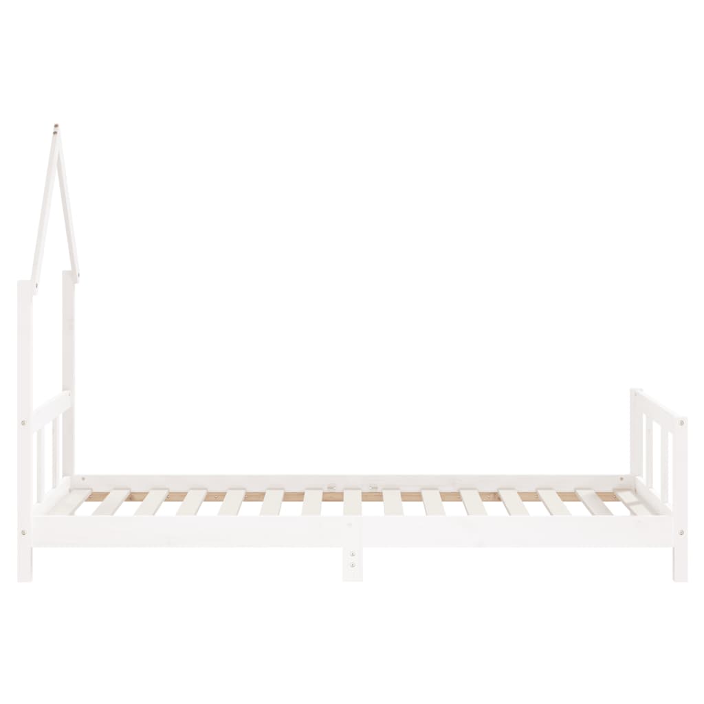 Kids Bed Frame White 92x187 cm Single Solid Wood Pine