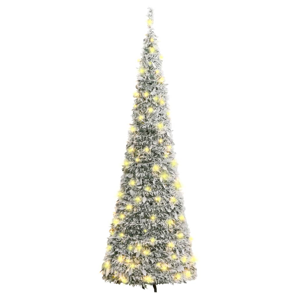 Artificial Christmas Tree Pop-up Flocked Snow 50 LEDs 120 cm