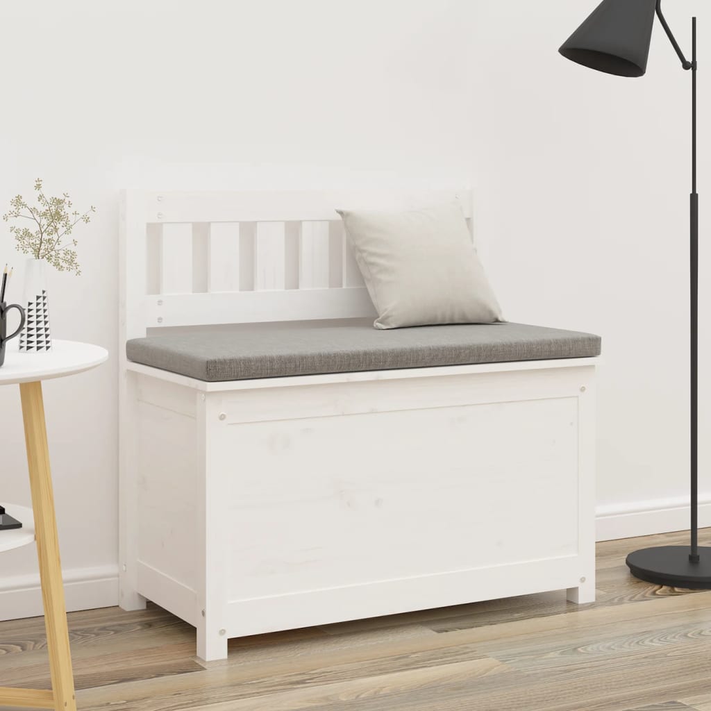Bench White 80x41x77 cm Solid Wood Pine