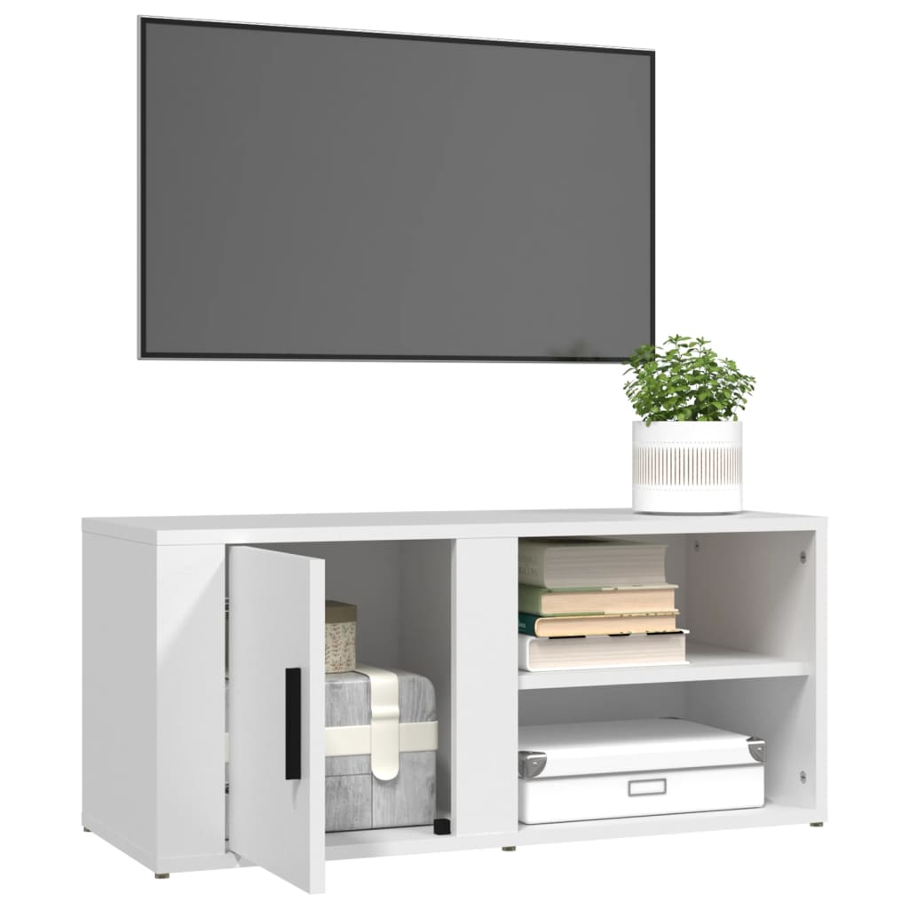 TV Cabinet White 80x31.5x36 cm Engineered Wood