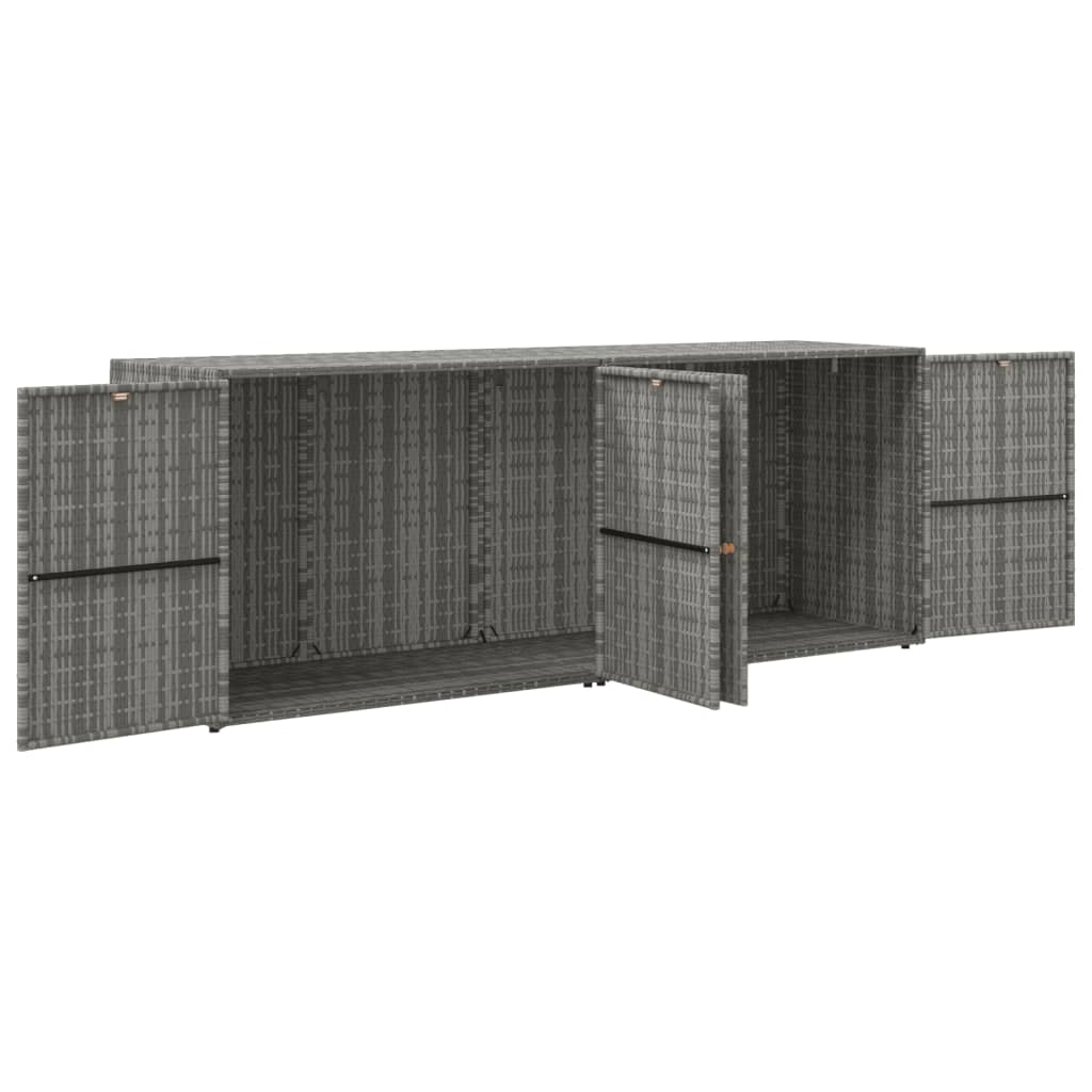 Garden Storage Cabinet Grey 198x55.5x80 cm Poly Rattan