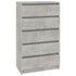 Drawer Cabinet Concrete Grey 60x36x103 cm Engineered Wood