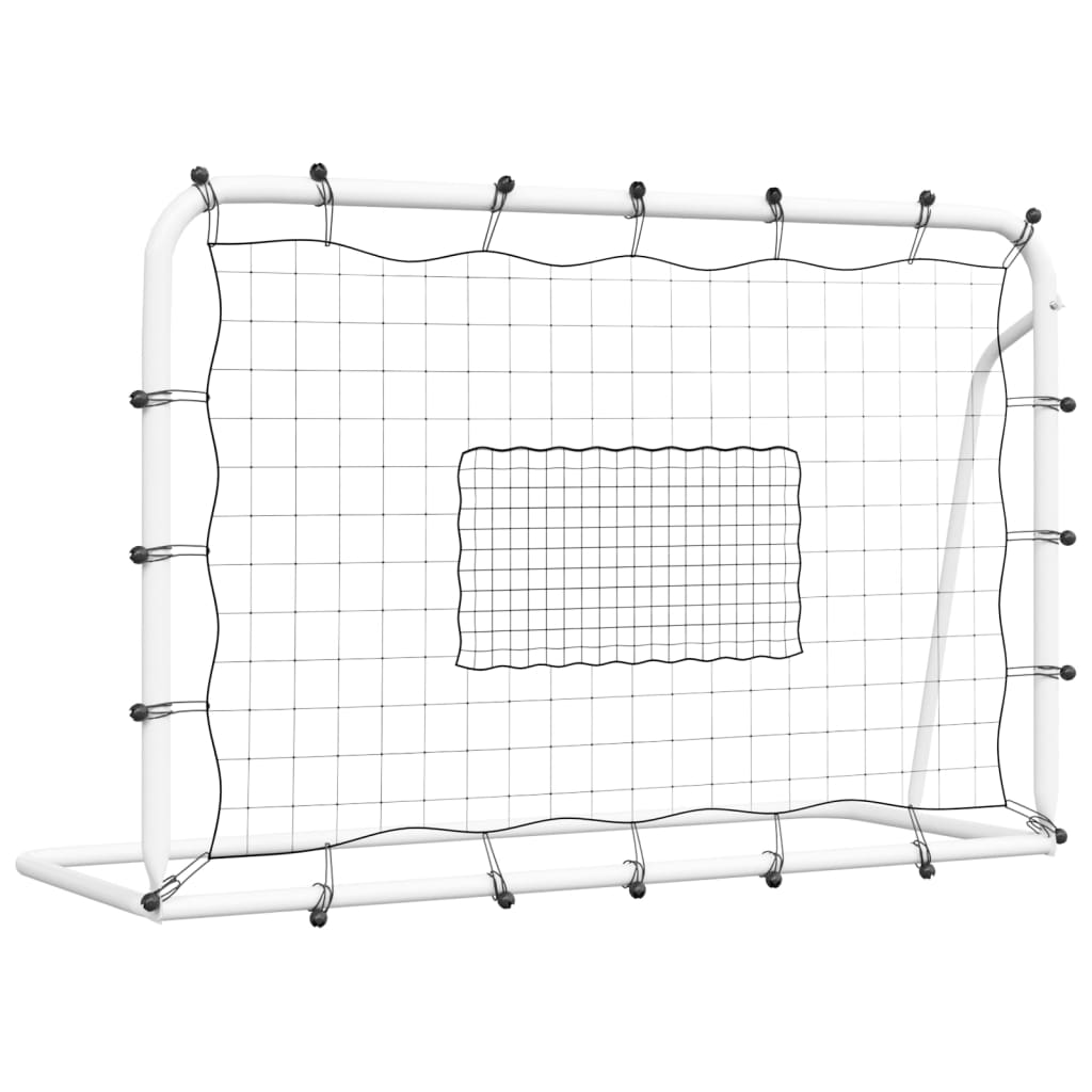 Football Net Rebounder White&Black 184x61x123 cm Steel and PE