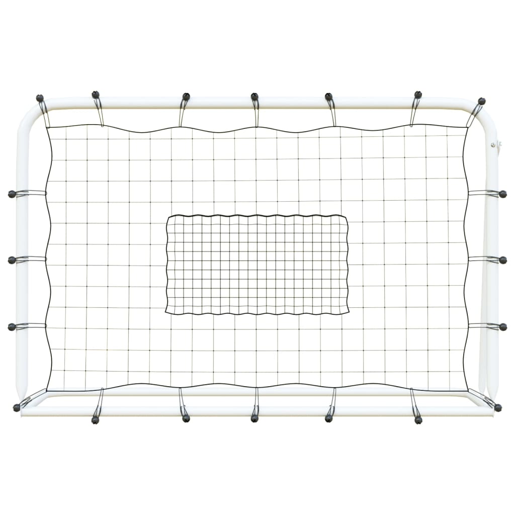 Football Net Rebounder White&Black 184x61x123 cm Steel and PE