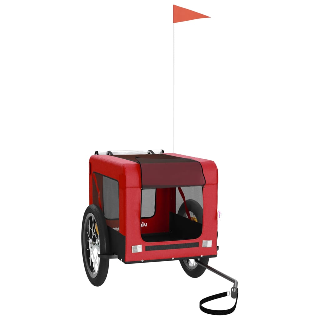 Pet Bike Trailer Red and Black Oxford Fabric&Iron