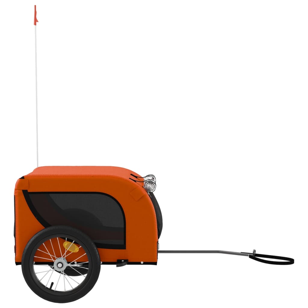 Pet Bike Trailer Orange and Black Oxford Fabric and Iron