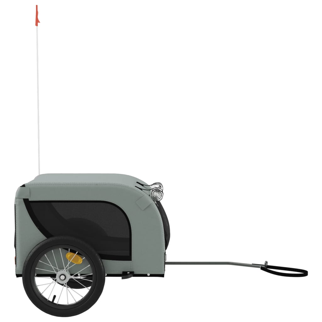 Pet Bike Trailer Grey and Black Oxford Fabric and Iron