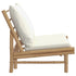 Garden Chairs 2 pcs with Cream White Cushions Bamboo