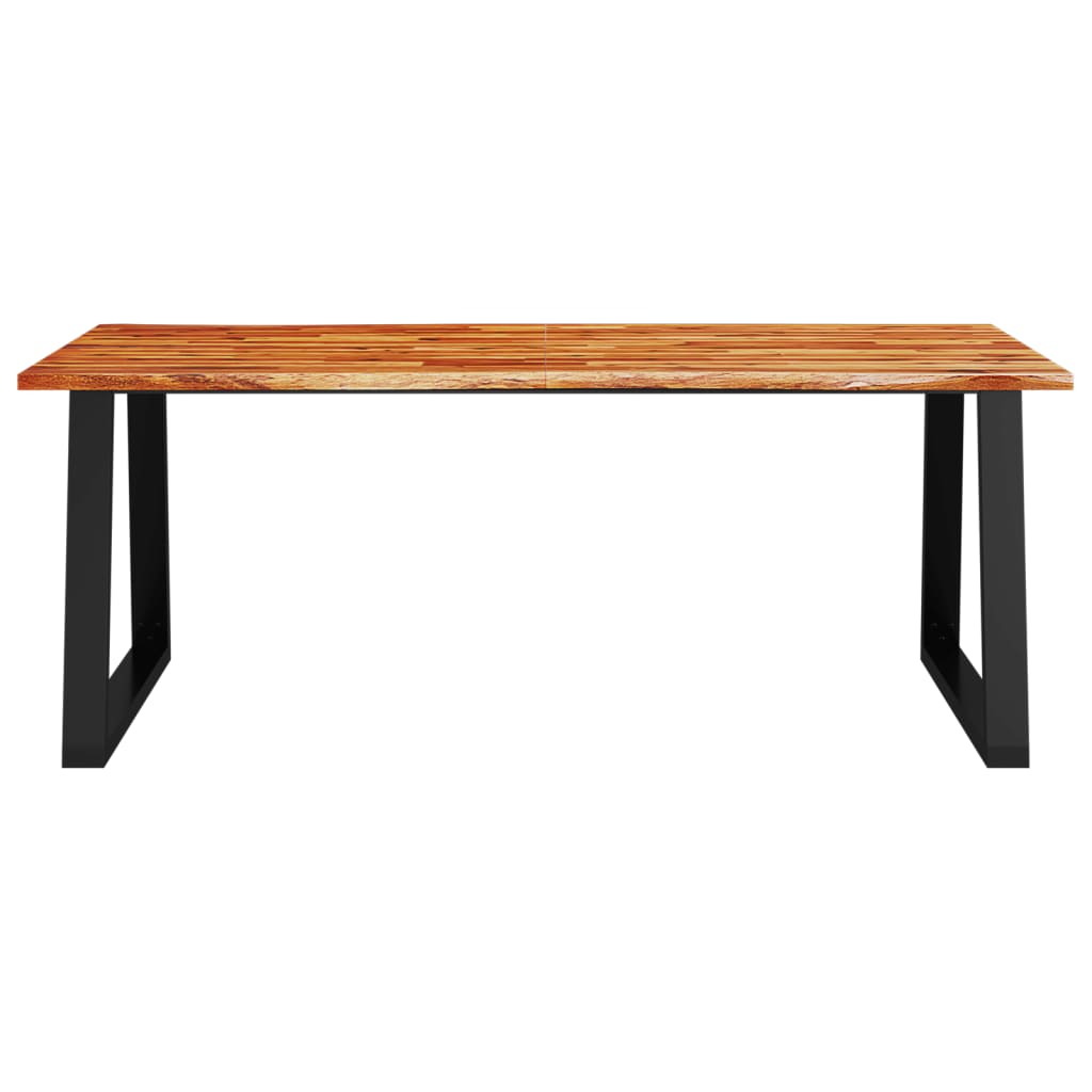 Dining Table with Live Edge 200x90x75 cm Solid Wood Acacia