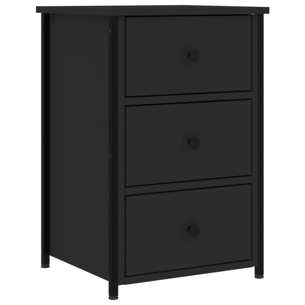 Bedside Cabinets 2 pcs Black 40x36x60 cm Engineered Wood