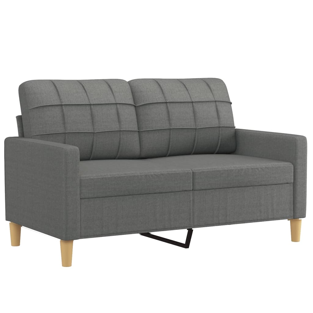 3 Piece Sofa Set with Cushions Dark Grey Fabric