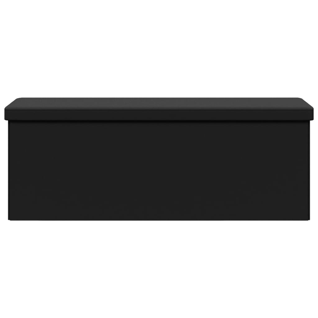 Storage Bench Foldable Black PVC
