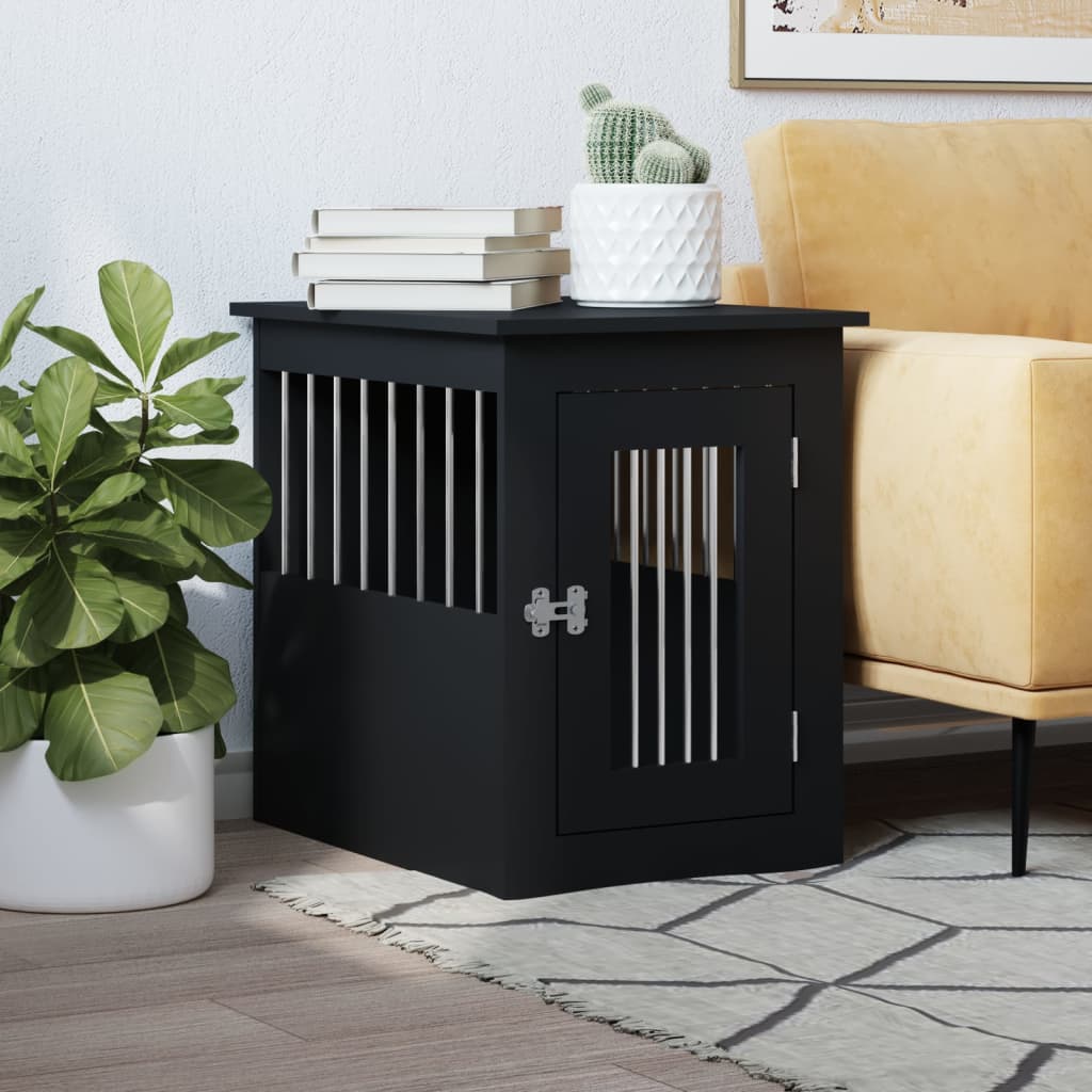 Dog Crate Furniture Black 45x62x59 cm Engineered Wood