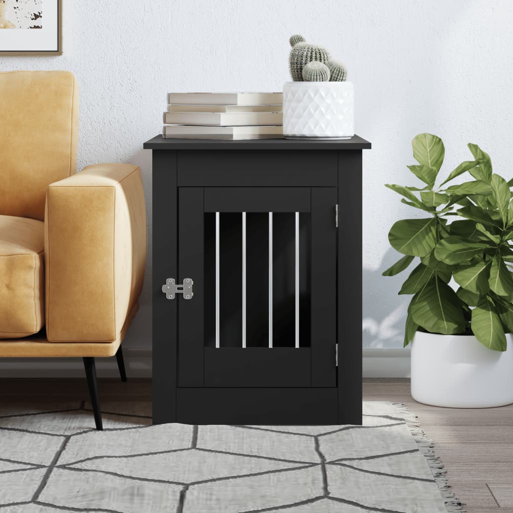 Dog Crate Furniture Black 55x80x68 cm Engineered Wood