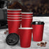 200 Pcs 8oz Disposable Takeaway Coffee Paper Cups Triple Wall Take Away w Lids