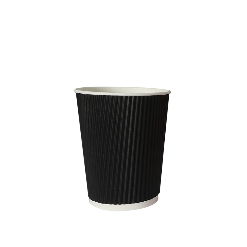 500 Pcs 8oz Disposable Takeaway Coffee Paper Cups Triple Wall Take Away w Lids
