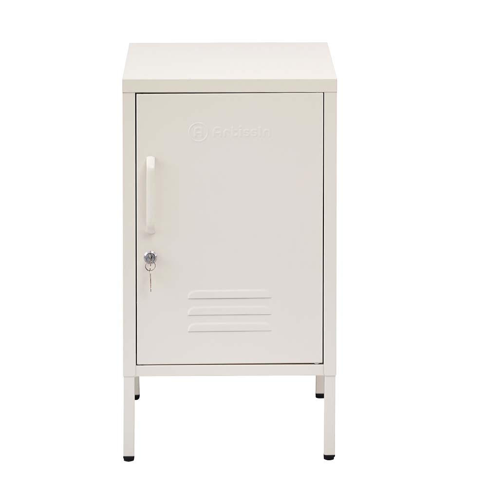 Bedside Table Metal Cabinet - MINI White