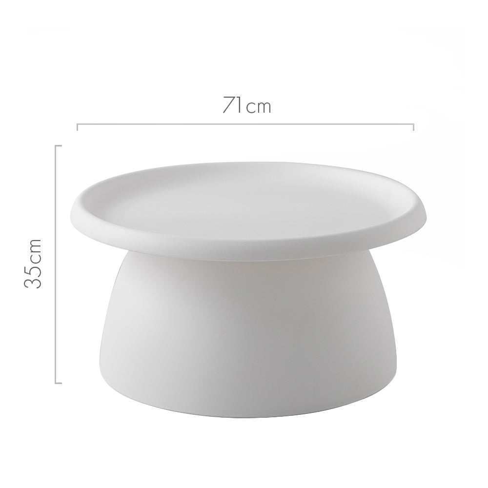 Coffee Table Round 71CM Plastic White