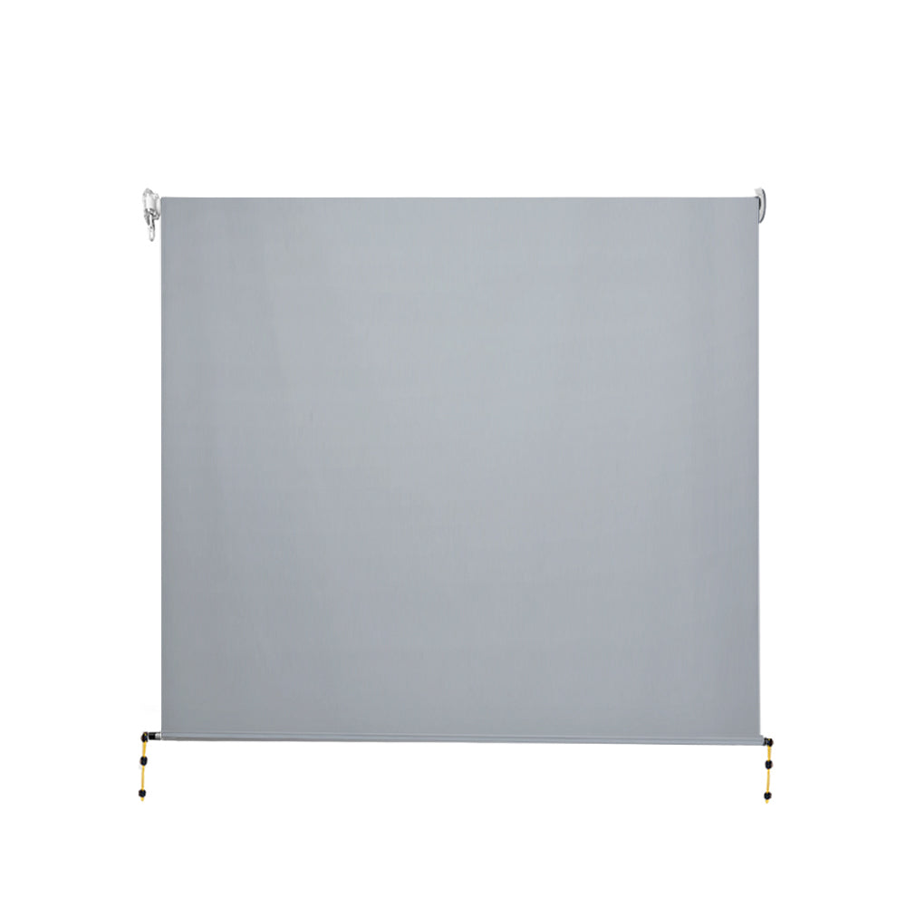 Outdoor Blinds Light Filtering Roll Down Awning Shade 3X2.5M Grey