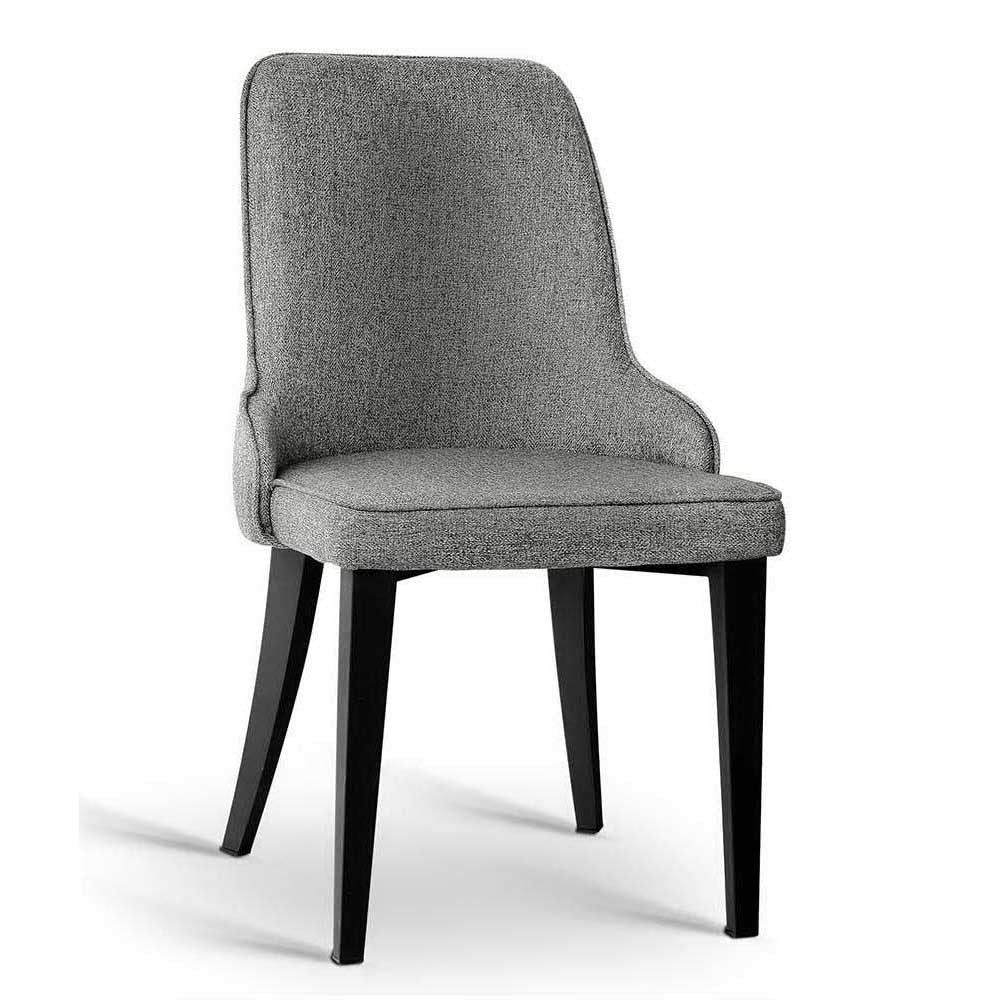 Dining Chairs Fabric Grey Set of 2 Domus