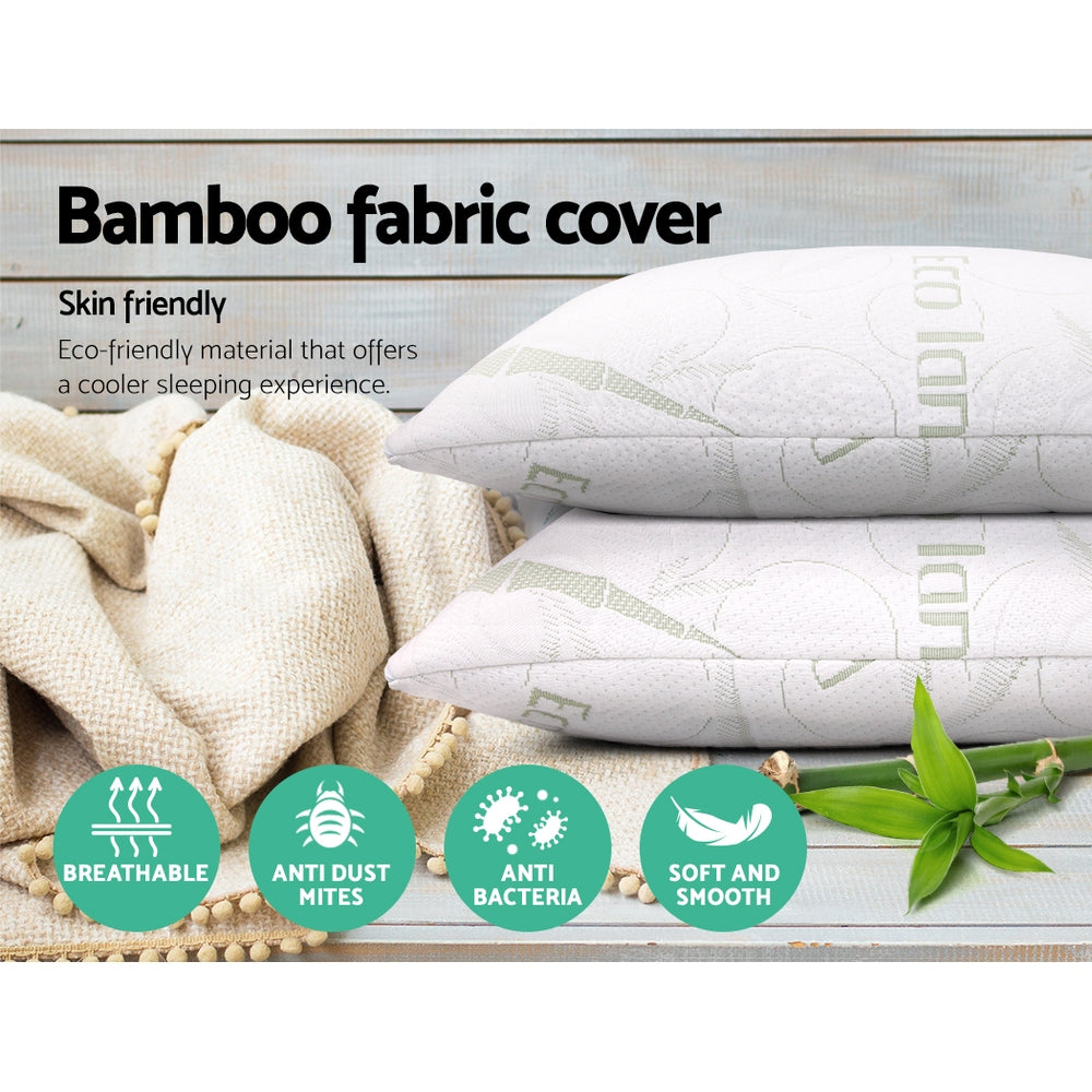 Memory Foam Pillow Bamboo Twin Pack