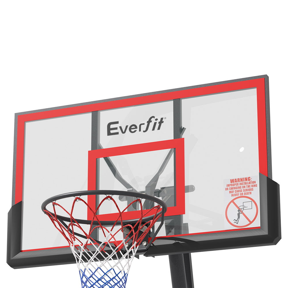 3.05M Basketball Hoop Stand System Adjustable Height Portable Red Pro