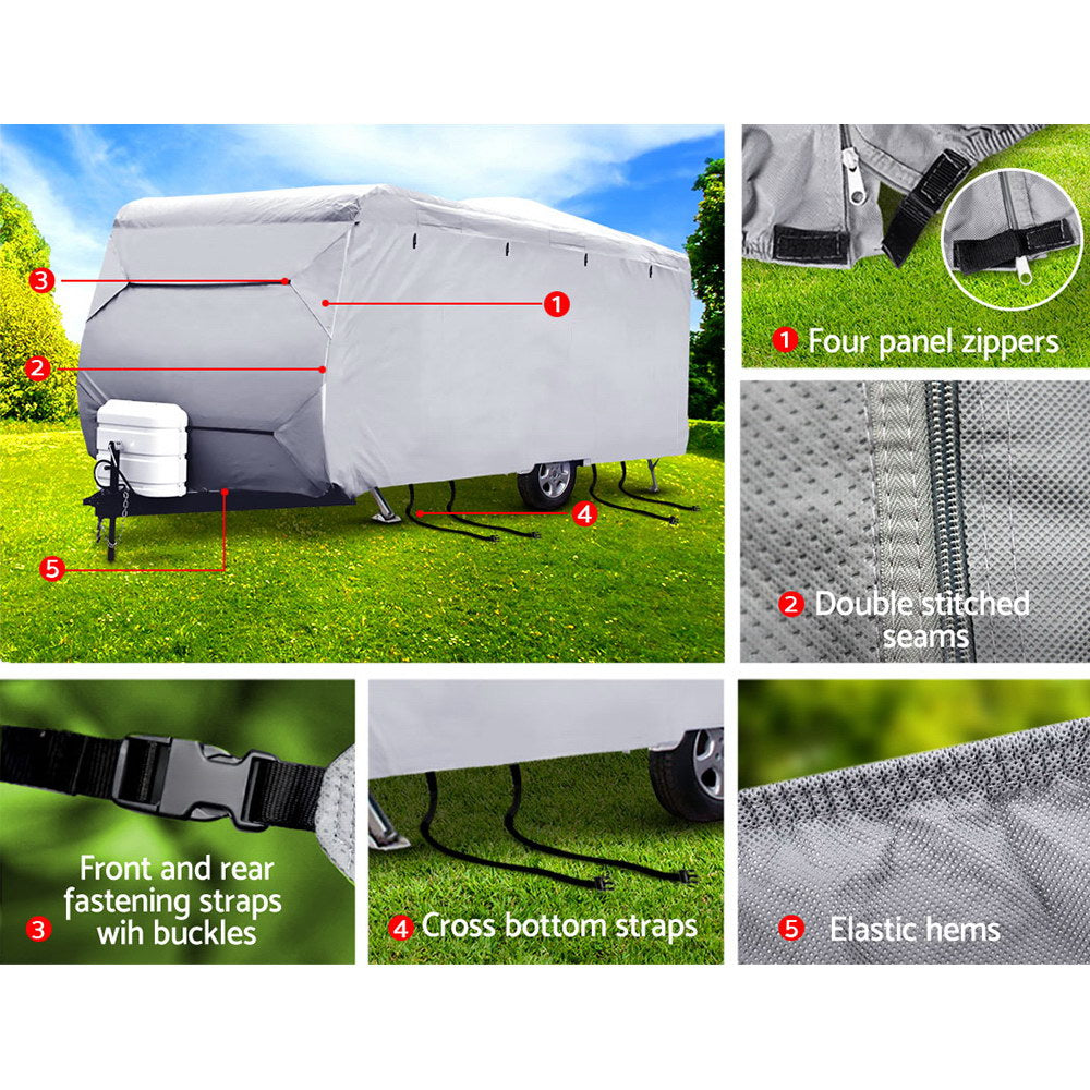 2224ft Caravan Cover Campervan 4 Layer UV Water Resistant