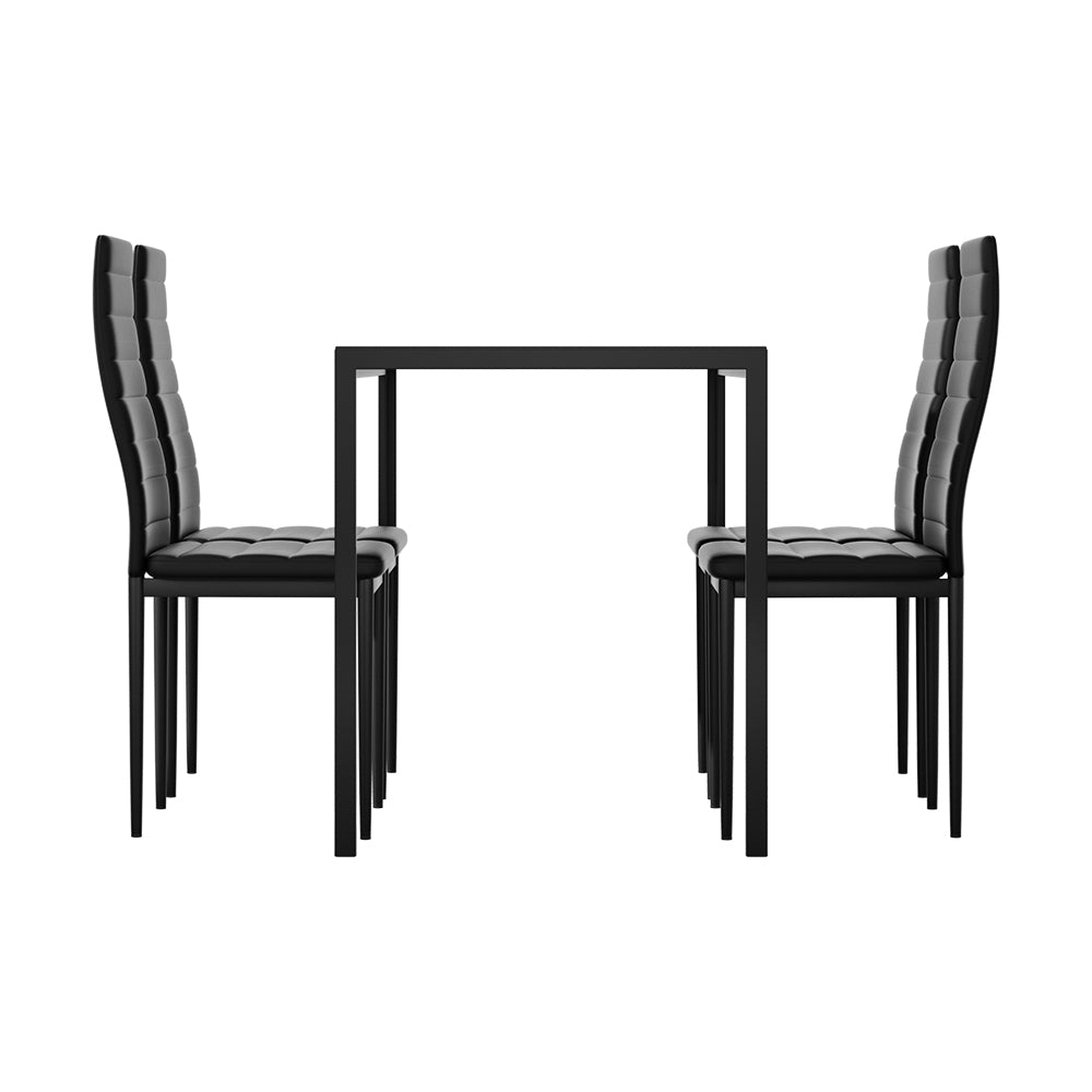 Dining Chairs and Table Dining Set 4 Chair Set Of 5 Black