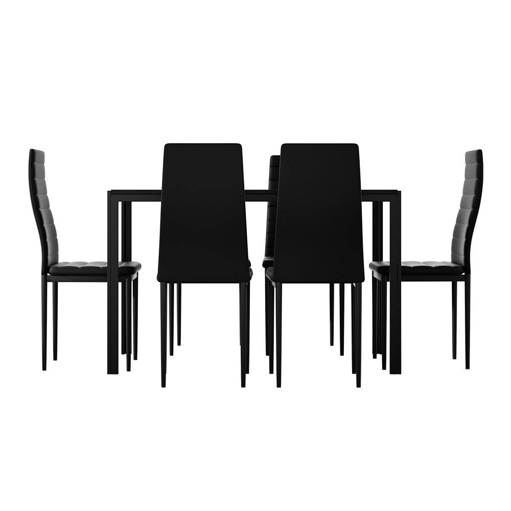 Dining Chairs and Table Dining Set 6 Chair Set Of 7 Black