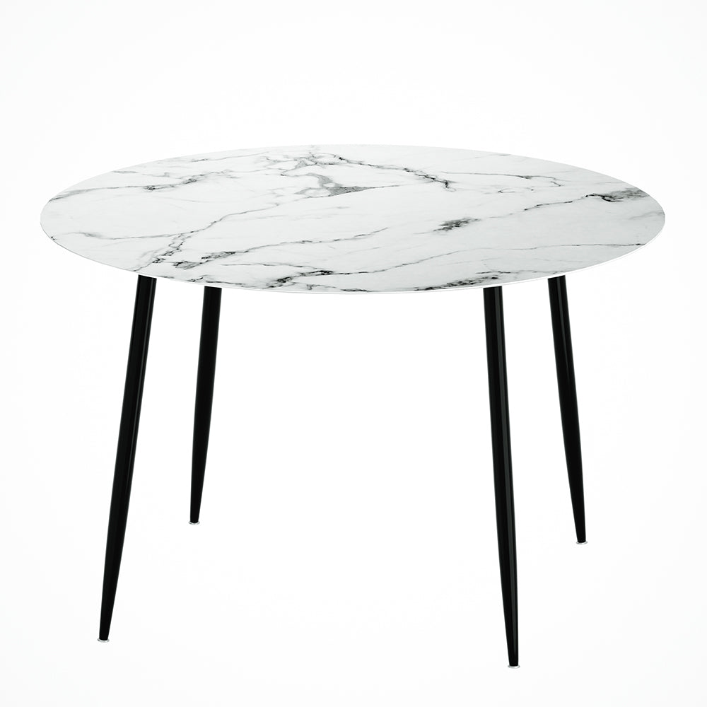 Dining Table Round Marble Effect 110CM