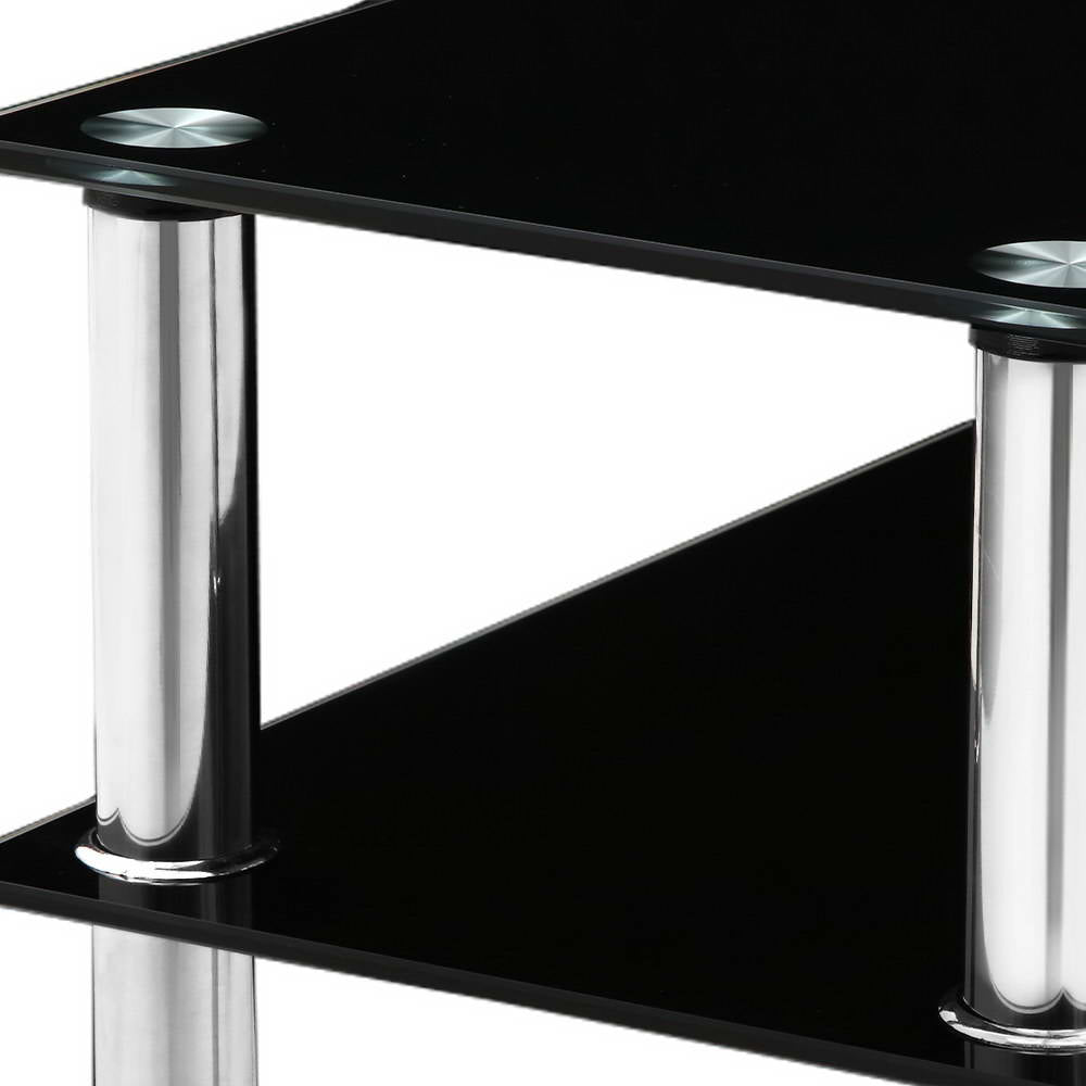 Console Table Tempered Glass Black