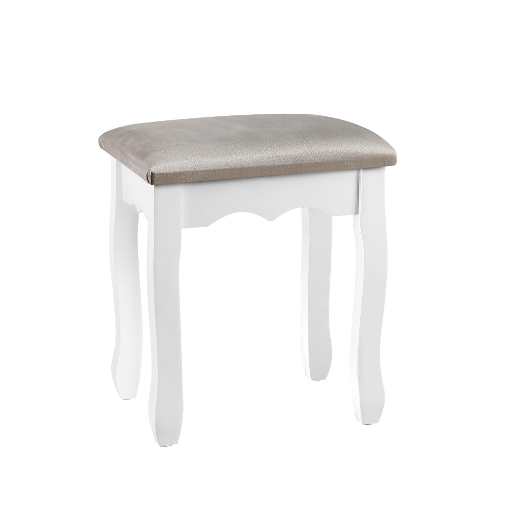 Dressing Table Stool Velvet Grey